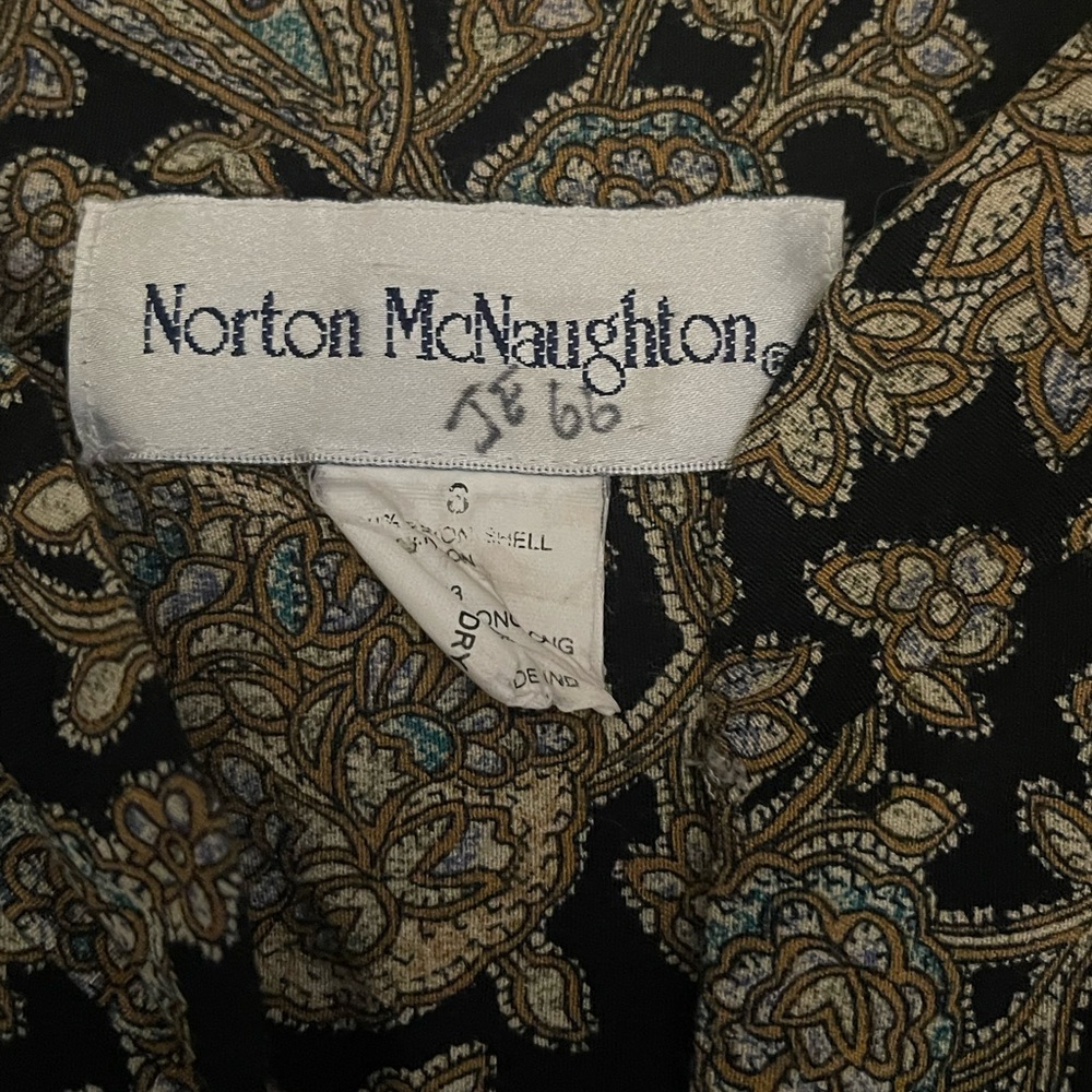 Norton Mcnaughton Vintage Forest Green & Gold Woman’s Sarong & Vest Suit Set - Picture 16 of 16